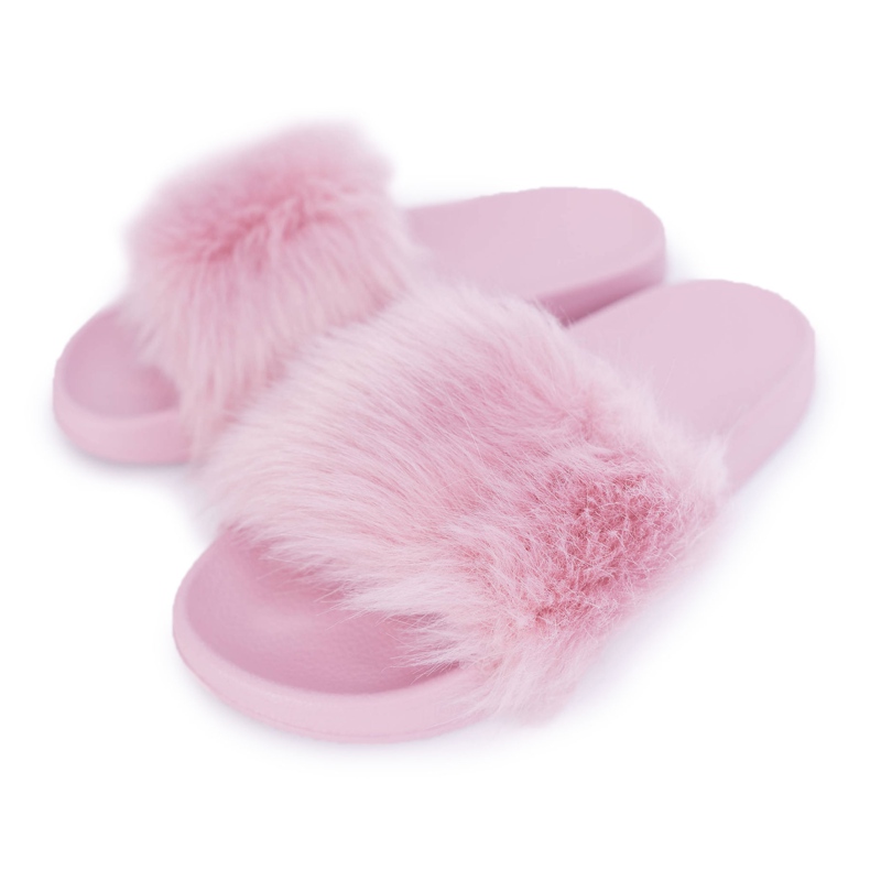 Chaussons Femme Avec Fourrure Fourrure Rose Clair