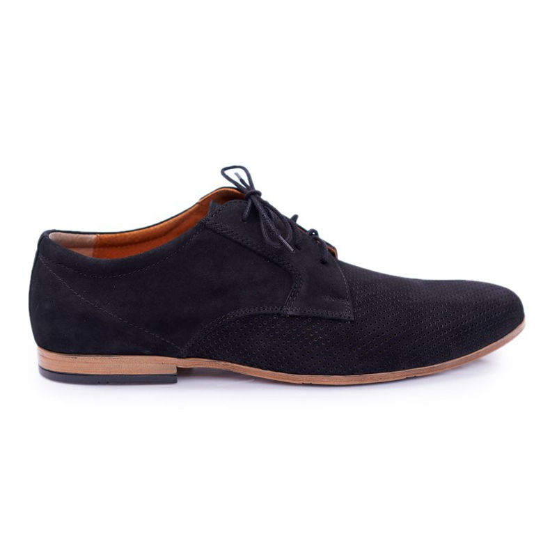 Bednarek Polish Shoes Richelieu Homme Bednarek Nubuck Ajouré Noir Hermes le noir