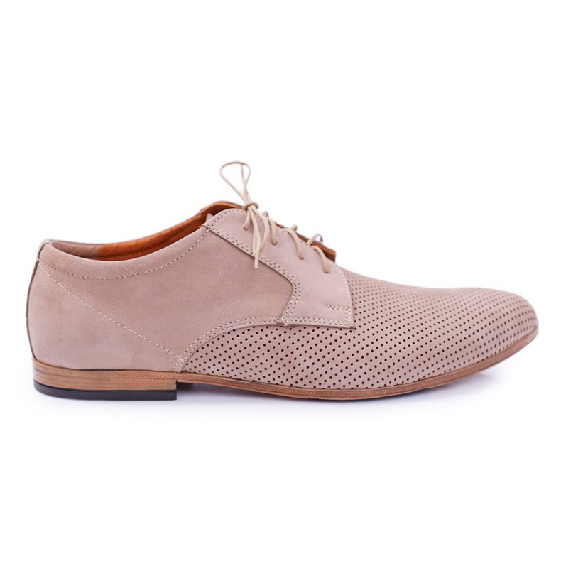 Bednarek Polish Shoes Richelieu Homme Bednarek Nubuck Ajouré Beige Hermès