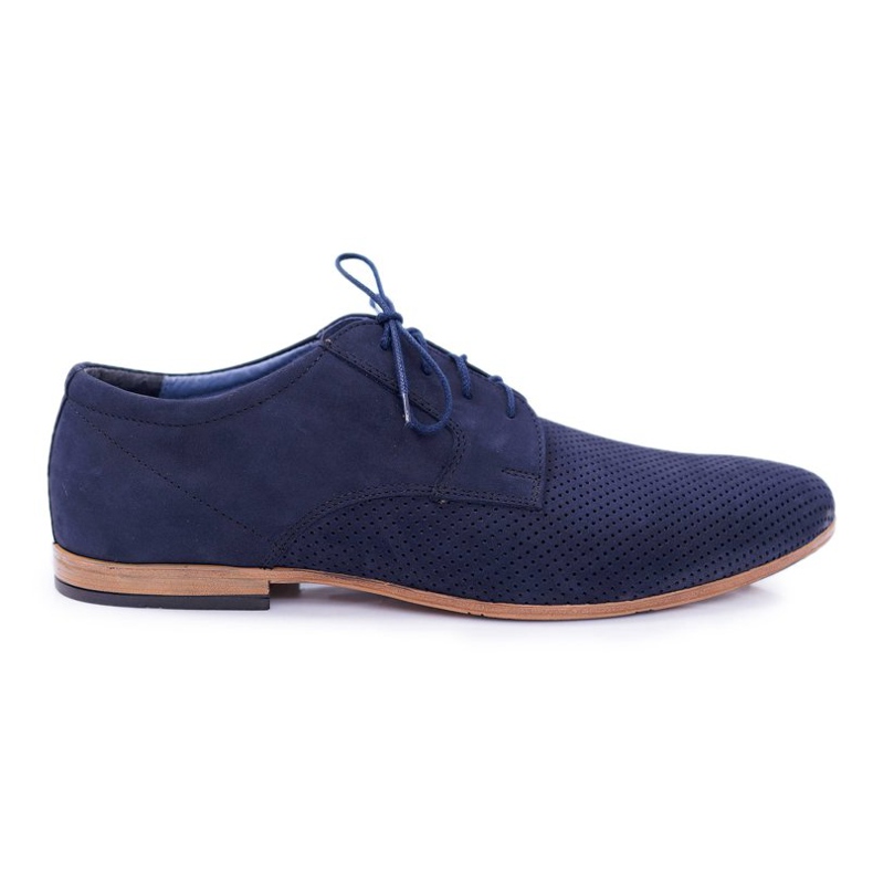 Bednarek Polish Shoes Richelieu Homme Bednarek Nubuck Ajouré Bleu Marine Hermes