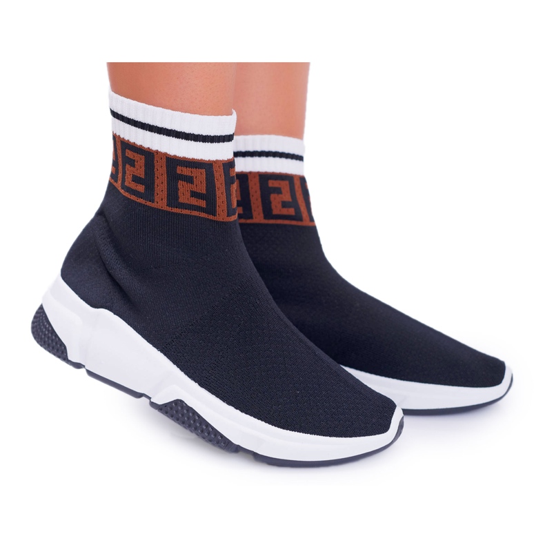 Chaussures De Sport Pour Femmes Chaussettes Hautes Noir Press le noir multicolore Chaussures De Sport Pour Femmes Chaussettes Hautes Noir Press le noir multicolore