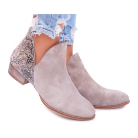 Bottines Plates Femme Maciejka Spring Cuir Beige 04091-04