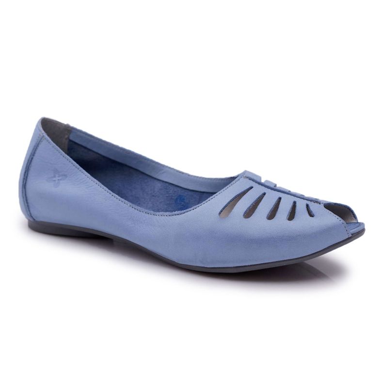 Ballerines Femme Maciejka Cuir Bleu Clair 03497-33