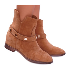 Boots Femme Laura Messi 1890 Cuir Daim Camel Darmah brun