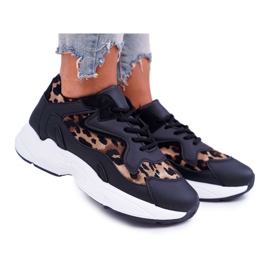 FRJ Chaussures Sport Femme Noir Léopard Mezeno