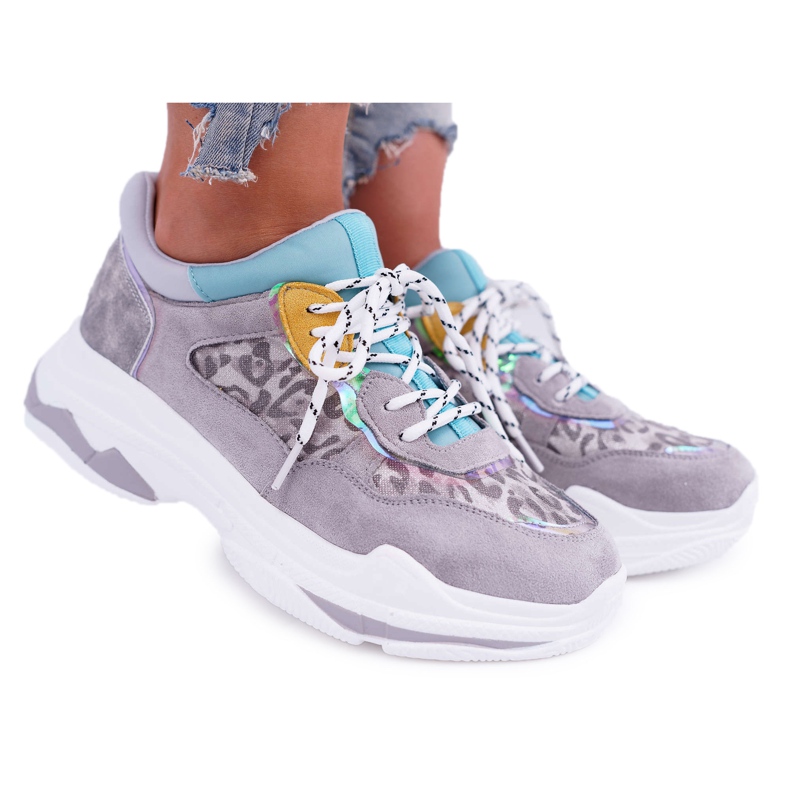 FC1 Chaussures Sport Femme Semelle Haute Gris Cabana FC1 Chaussures Sport Femme Semelle Haute Gris Cabana