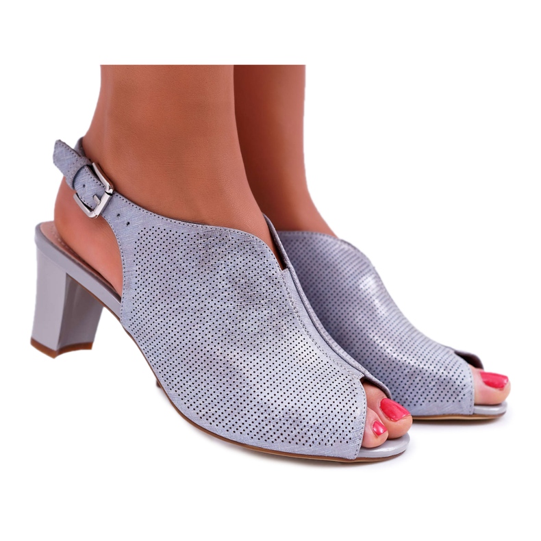 Sandales À Talons Hauts Pour Femmes Sergio Leone SK800 Gris Fanfara