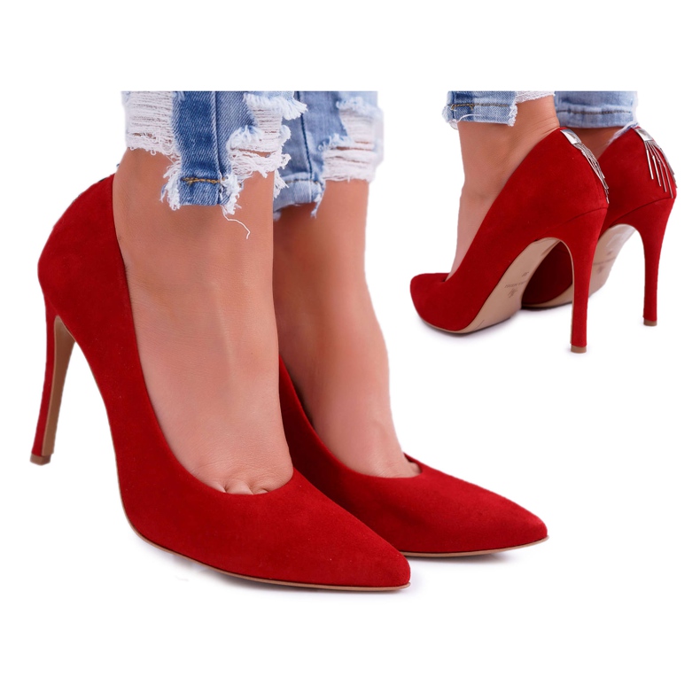 Escarpins Femme Laura Messi 1727 Cuir Daim Rouge Valentine