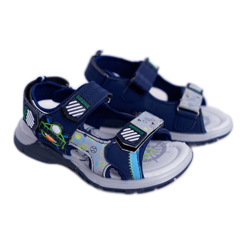 FRROCK Sandales Enfant Garçons Avec Velcro Bleu Marine Reksio FRROCK Sandales Enfant Garçons Avec Velcro Bleu Marine Reksio
