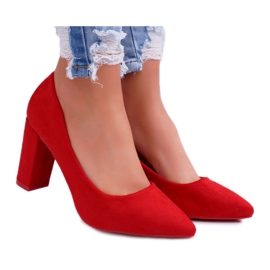 SEA Escarpins Femme À Talons En Daim Rouge Framboise
