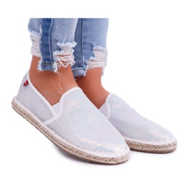 Espadrilles Femme Big Star Iridescent Sequins Blanc DD274A162