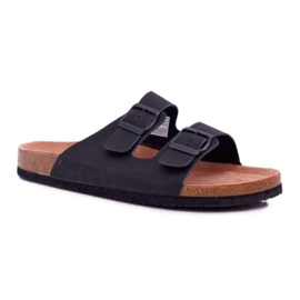 Pantoufles Pour Hommes Avec Boucles Big Star Noir DD174605 le noir