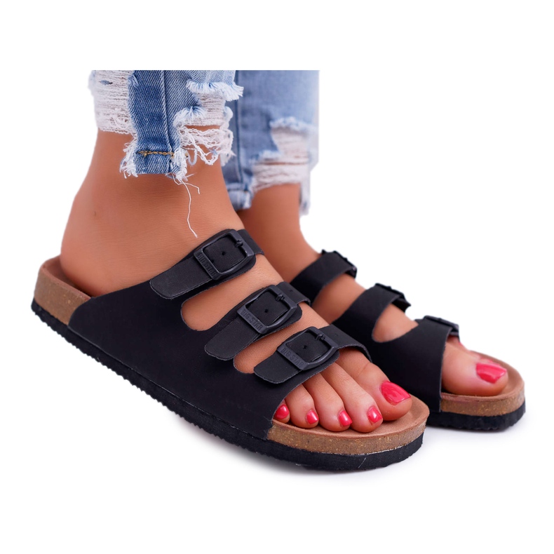 Pantoufles noires pour femmes Big Star DD274139 le noir