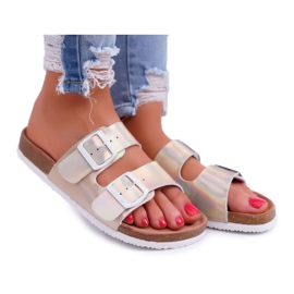 Pantoufles dorées pour femmes Big Star DD274135 d'or