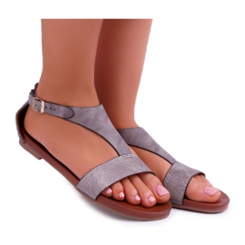 Sandales plates pour femmes Sergio Leone SK020 Gris Magra Sandales plates pour femmes Sergio Leone SK020 Gris Magra