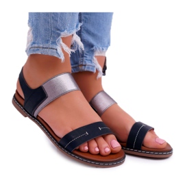 Sandales plates pour femmes Sergio Leone SK014 Noir Agrina