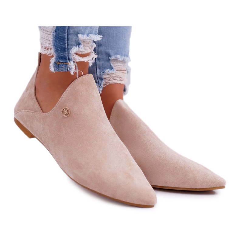 Lu Boo Bottines Découpes Chelsea Beige