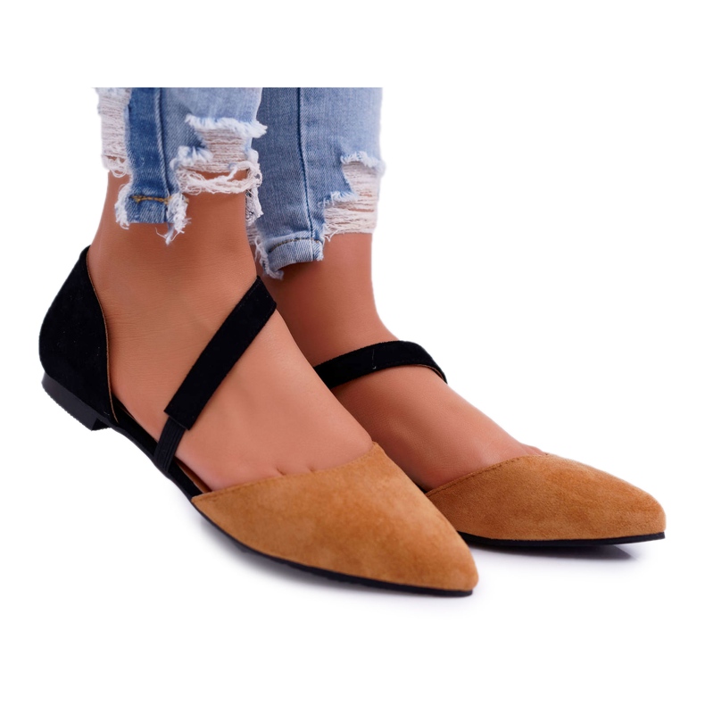 Lu Boo Ballerine En Daim Carana Spitz Camel brun