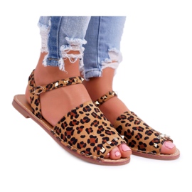 Sandales Femme Lu Boo Daim Léopard Silena brun