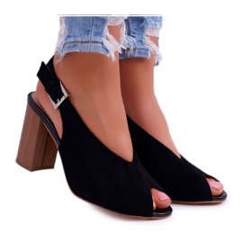EVE Sandales Femme Daim Noir Celian le noir