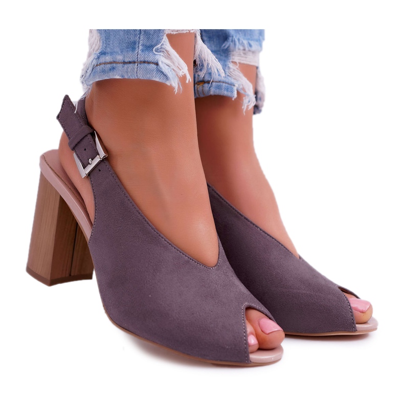 EVE Sandales Femme Daim Gris Foncé Celian