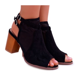 EVE Sandales Femme Daim Noir Thido le noir
