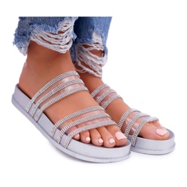 Moow Chaussons Femme Avec Oxyde De Zirconium Argent Larena gris
