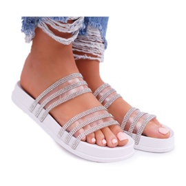 Moow Chaussons Femme Avec Oxyde De Zirconium Blanc Larena