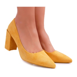 PS1 Escarpins Femme À Talons En Daim Jaune Neshka PS1 Escarpins Femme À Talons En Daim Jaune Neshka