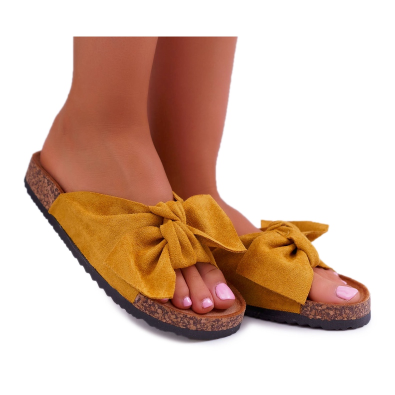 BUGO Chaussons Femme Avec Nœud Jaune Randy