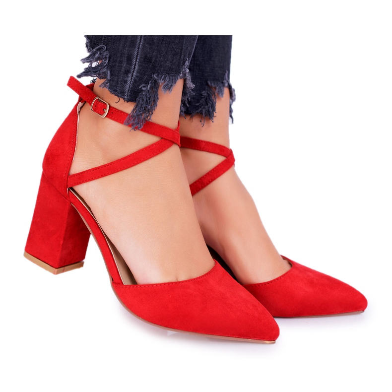PS1 Escarpins pour femmes sur un talon en Spitz Red Traffic rouge
