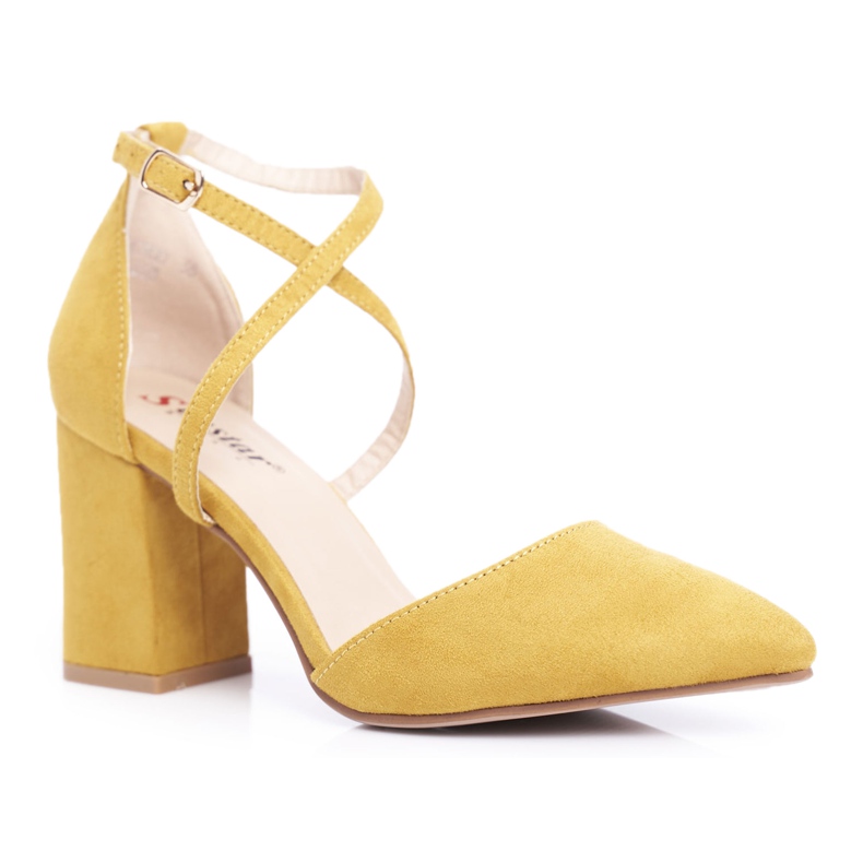 PS1 Escarpins pour femmes sur un talon avec du trafic jaune