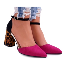 PS1 Escarpins à Talons Femme Léopard Fuchsia Ferri brun le noir rose multicolore