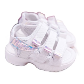 FRROCK Sandales Enfant Avec Velcro Pour Fille Blanc Kimmi