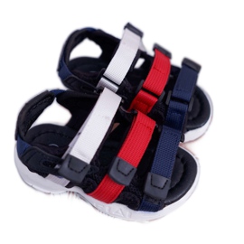 FRROCK Sandales Enfant Avec Velcro Fille Garçon Noir Fima