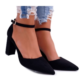 FRBS Escarpins Femme à Talons Noir Grette
