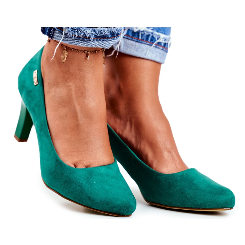 Escarpins Sergio Leone pour femmes en daim vert Orsola