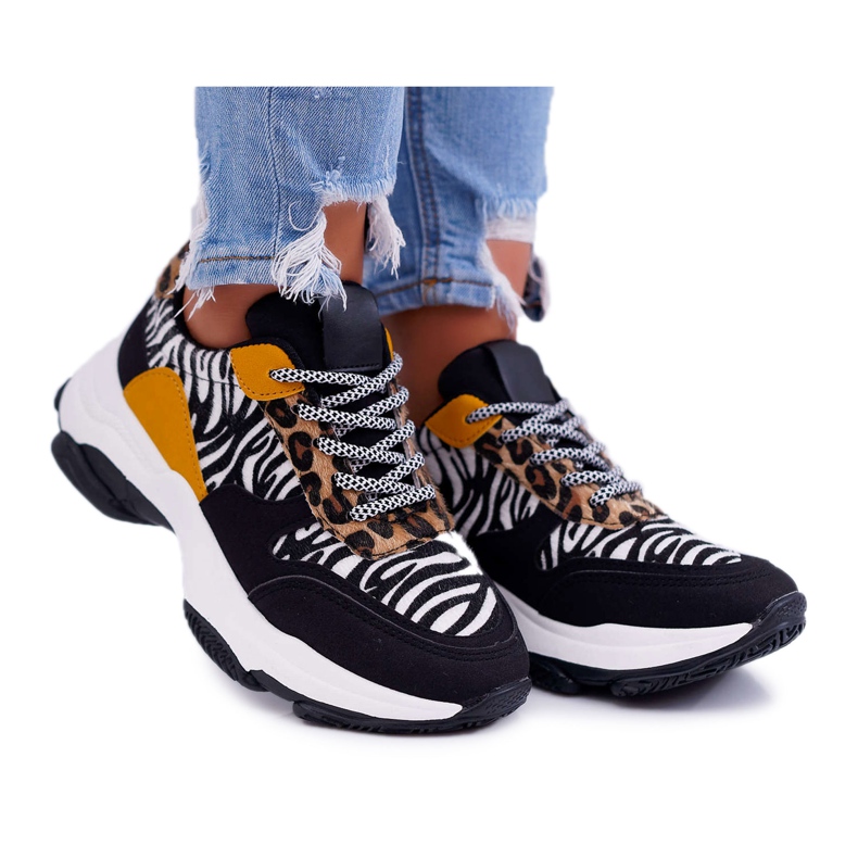 Chaussures de Sport Femme Semelle Épaisse Zebra Sevana brun le noir