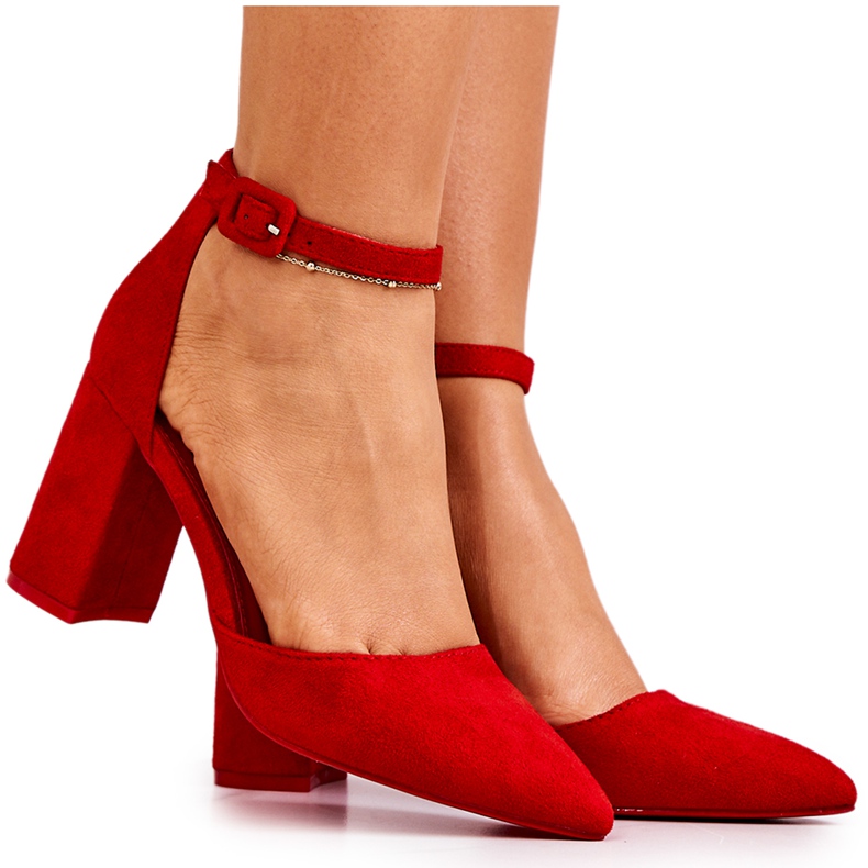 PS1 Escarpins Pour Femmes À Talons En Daim Rouge Harye