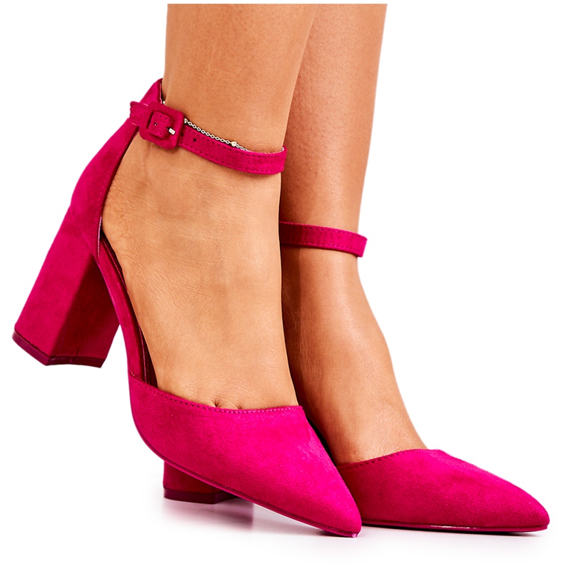 SEA Escarpins Femme Talon Daim Fuchsia Harye rose