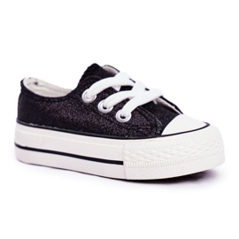 FRROCK Baskets Enfant Brocart Noir Misty