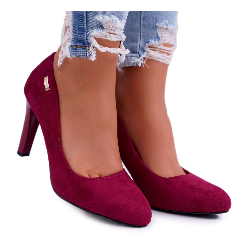 Escarpins femme Sur un talon Daim Fuchsia Foncé Sergio Leone Campbell rose