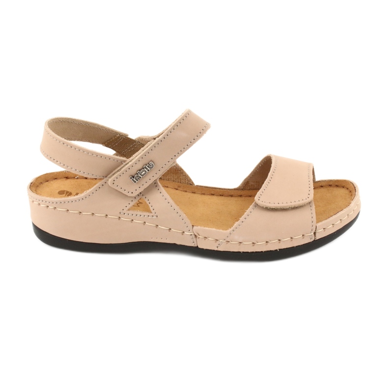 Sandales en cuir féminines inblu 158d102 beige brun Sandales en cuir féminines inblu 158d102 beige brun