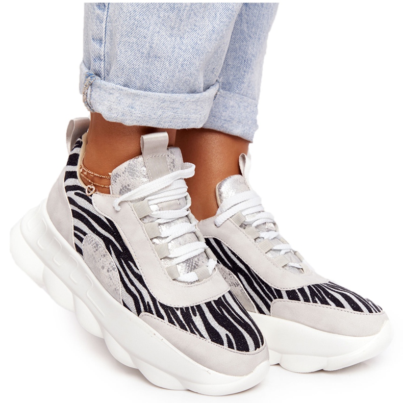 Chaussures de sport pour femmes Lu Boo semelle épaisse grise Goûtez-le!