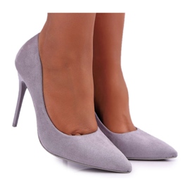 PS1 Escarpins Yanna en daim gris femme