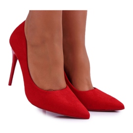 SEA Escarpins Yanna en daim rouge pour femmes