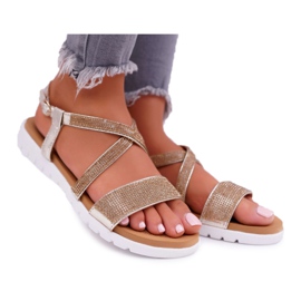 Sandales Femme Lu Boo Avec Cubic Zirconia 406-5 Or Stella doré