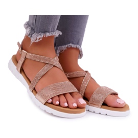 Sandales Pour Femmes Lu Boo Avec Cubic Zirconia 406-5 Or Rose Stella jaune