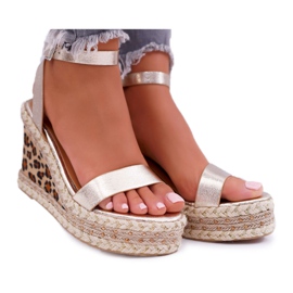 Sandales Femme Lu Boo On a Wedge Lin Doré Shiran d'or