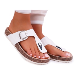 SEA Pantoufles Femme Tongs Sur Palette Blanc Laqué Noir